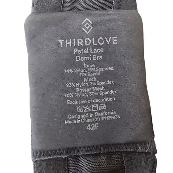 Third Love Blue Floral Petal Lace Demi Underwire Bra 42F - Picture 5 of 5